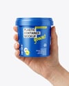 Matte Plastic Container in a Hand Mockup