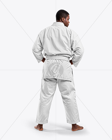 Black Man Wearing a Jiu Jitsu Gi Uniform Mockup