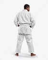 Black Man Wearing a Jiu Jitsu Gi Uniform Mockup