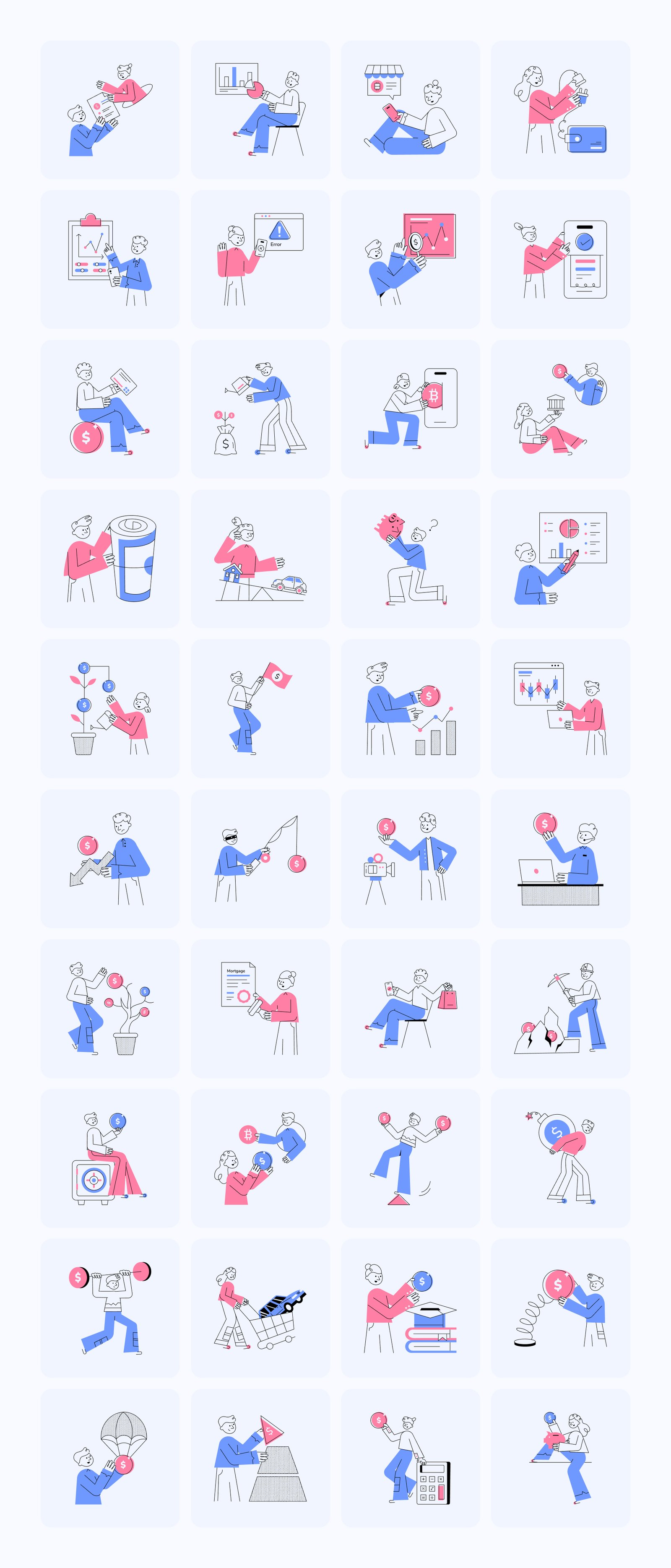 Professional Growth Illustration Set