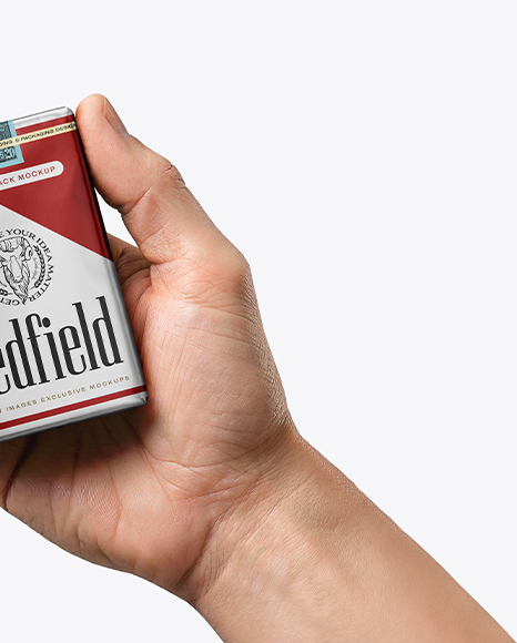 Soft Cigarette Pack in a Hand Mockup