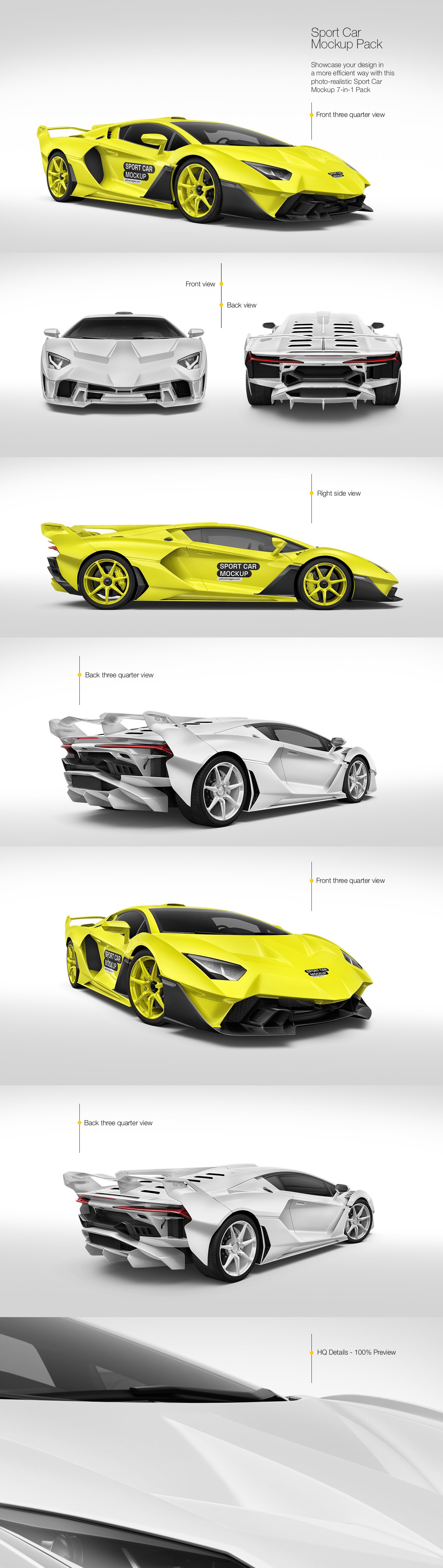 Sport Car Mockup - Pack