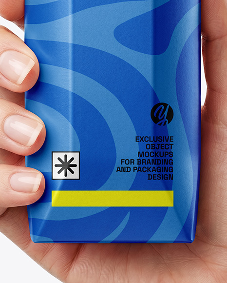Matte Carton Pack in a Hand Mockup