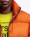 Black Man Wearing Puffer Jacket and Bucket Hat Mockup