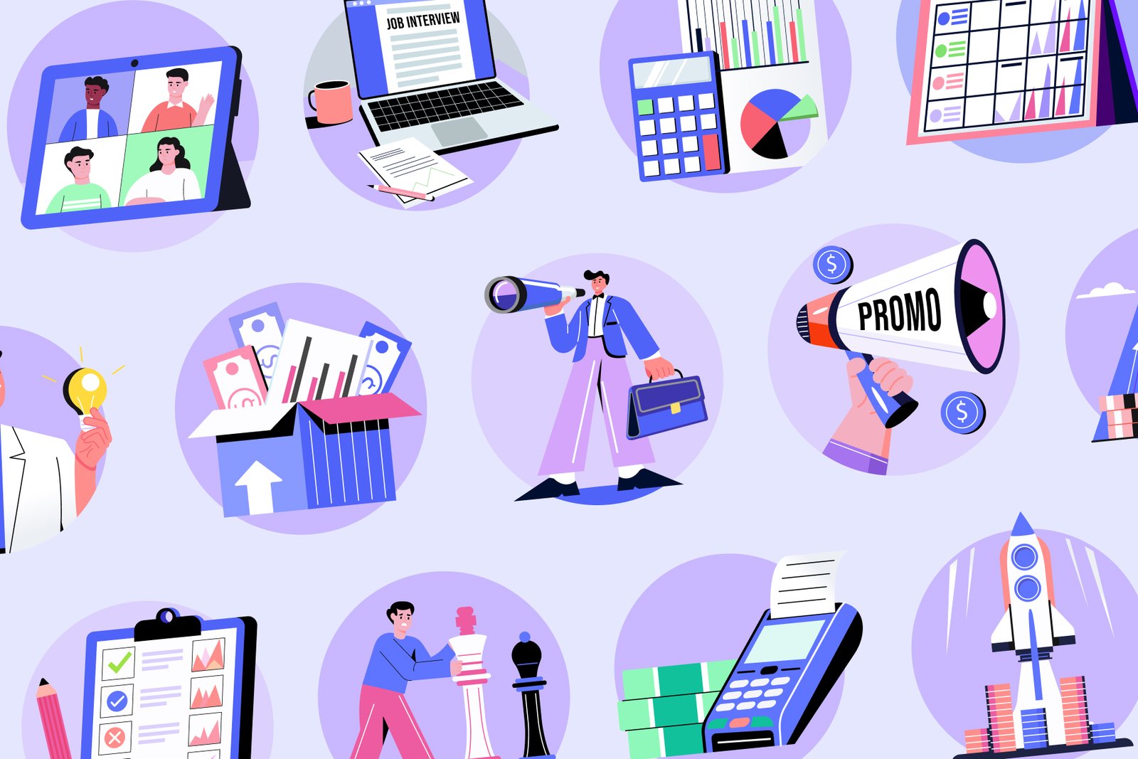 Business Drawing Art Set