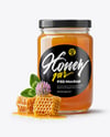 Clear Glass Jar with Clover Honey Mockup