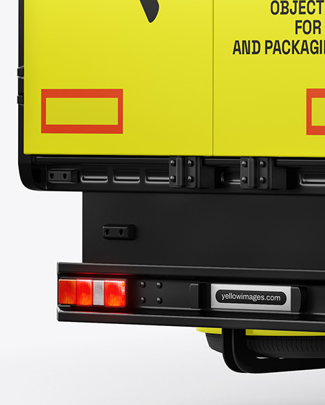 Semi Trailer Truck Mockup - Back Half Side View