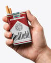 Soft Cigarette Pack in a Hand Mockup