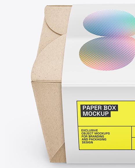 Kraft Paper Box in Glossy Sleeve Mockup