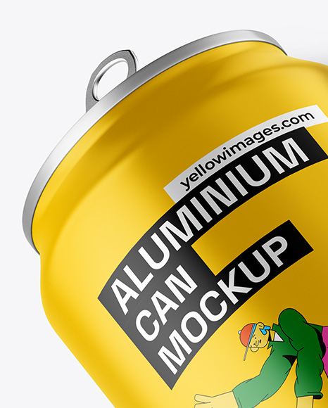 Aluminium Can With Matte Finish Mockup
