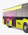 City Bus Mockup - Front Half Side View