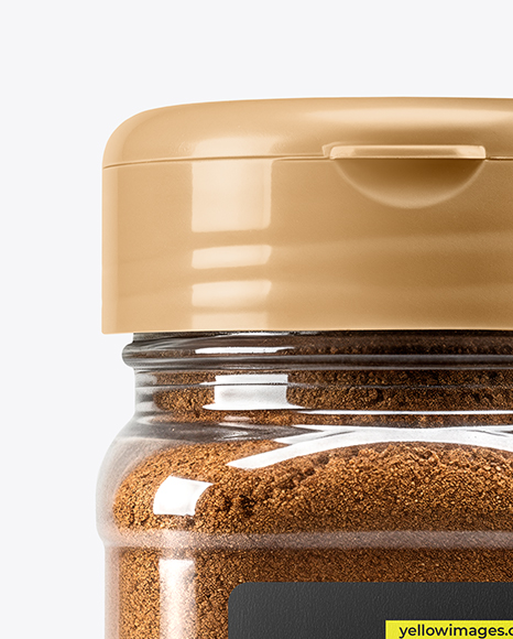 Square Plastic Jar with Ground Cloves Mockup