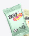 Two Matte Metallic Snack Packages Mockup