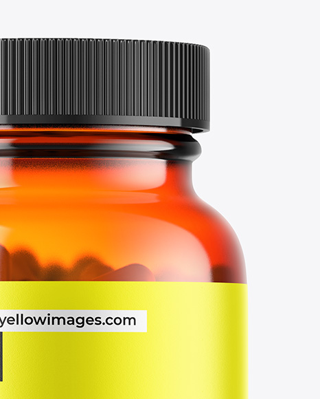 Orange Glass Pills Jar Mockup