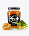 Glass Jar with Linden Honey Mockup