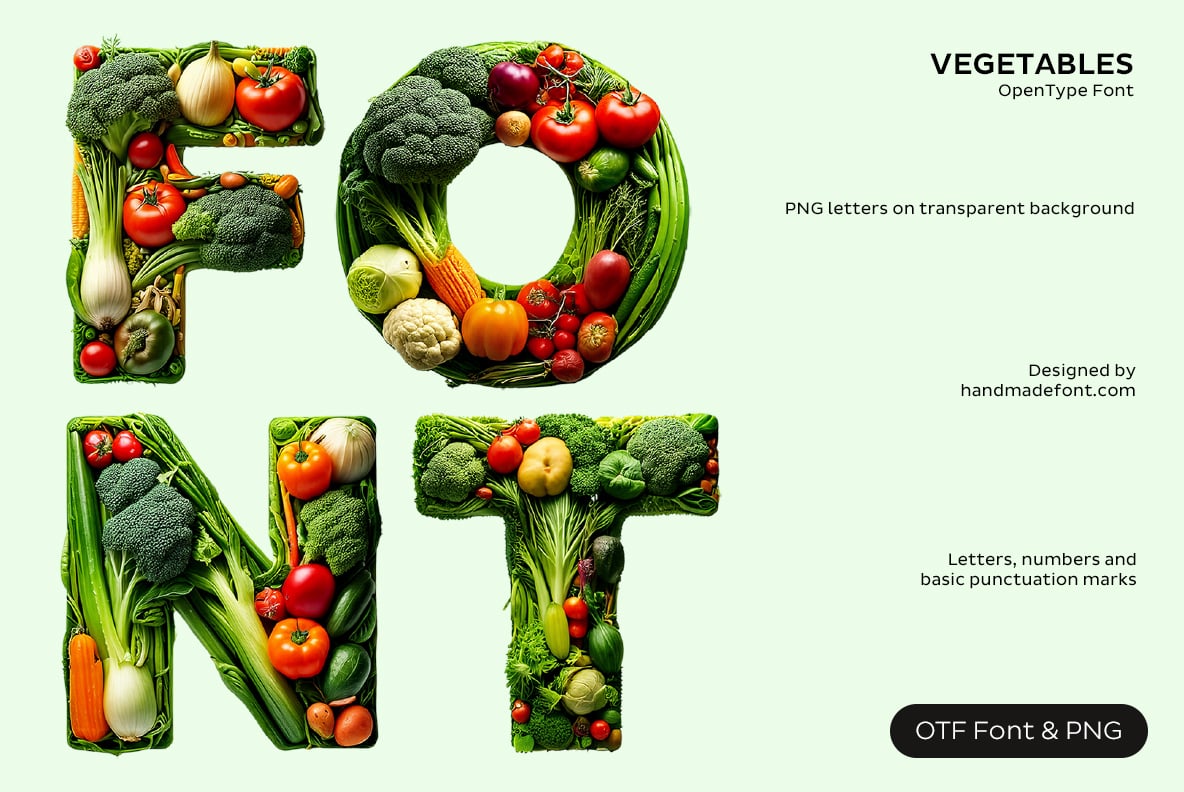 Vegetables Font