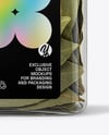Square Plastic Jar with Bay Leaves Mockup