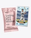 Metallic Trading Card Pack with Card Mockup