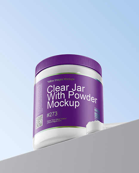 Clear Jar With Powder Mockup
