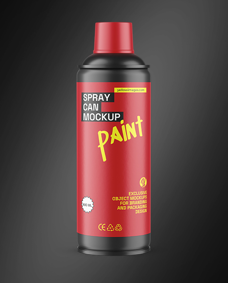 Matte Spray Paint Can Mockup