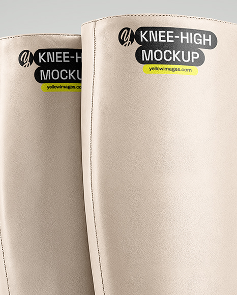 Pair of Women's High-Knee Boot Mockup