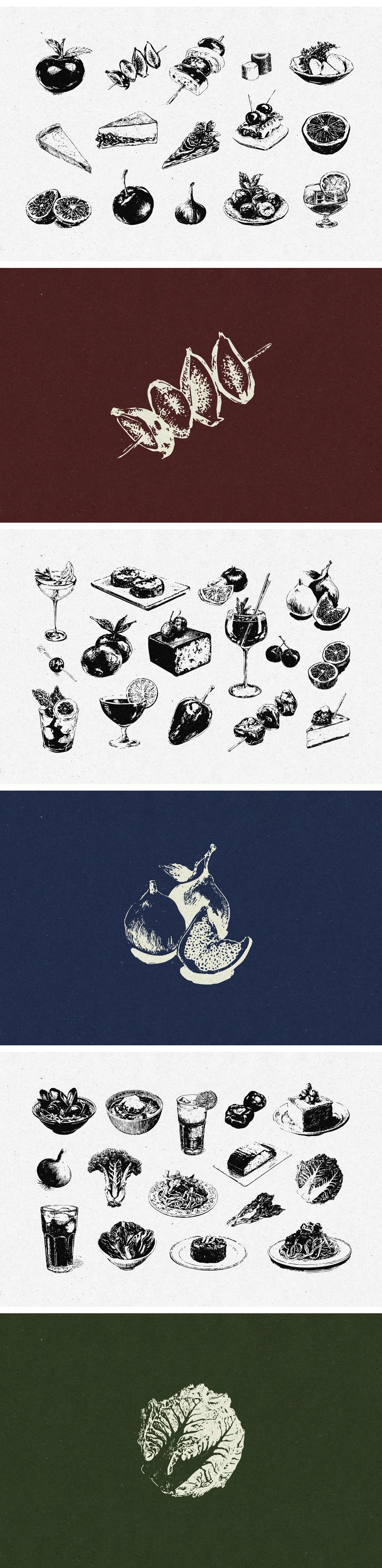 Vintage Food &amp; Drinks Illustrations