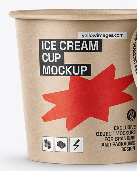 Kraft Paper Ice Cream Cup Mockup