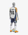 Training Short Sleeve Full Soccer Kit Mockup – Back Half Side View