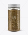 Clear Plastic Jar with Za'atar Spice Mockup