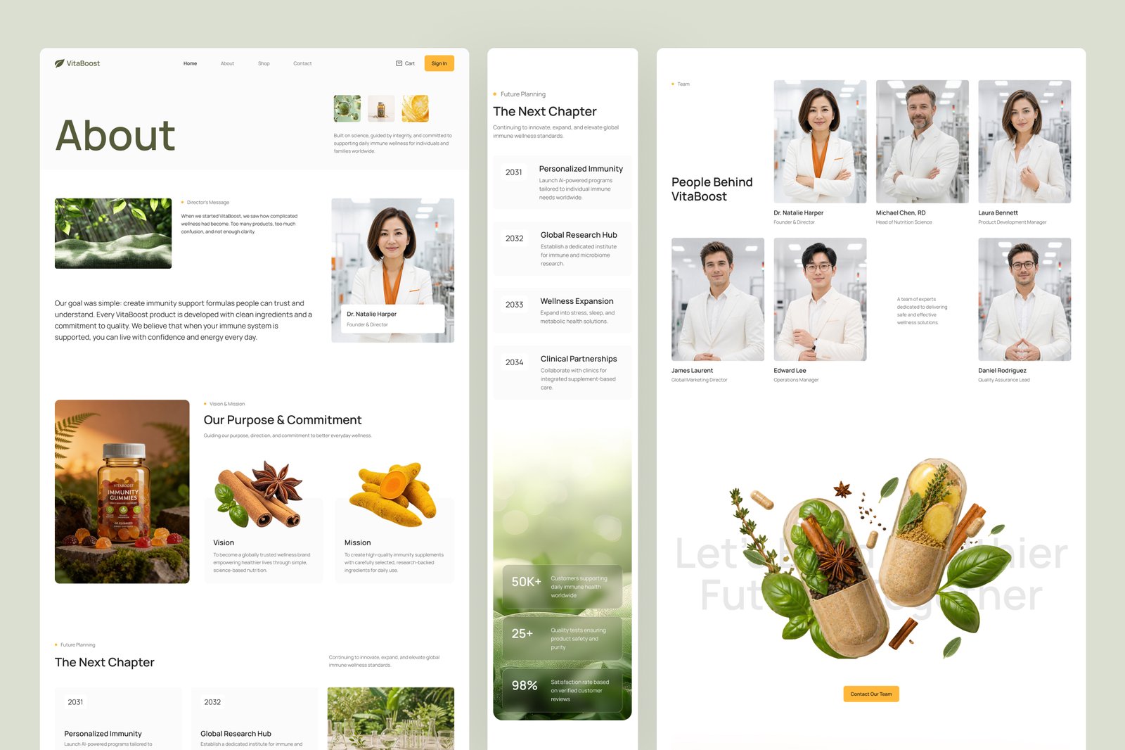 VitaBoost - Health &amp; Nutrition Website UI Figma Template