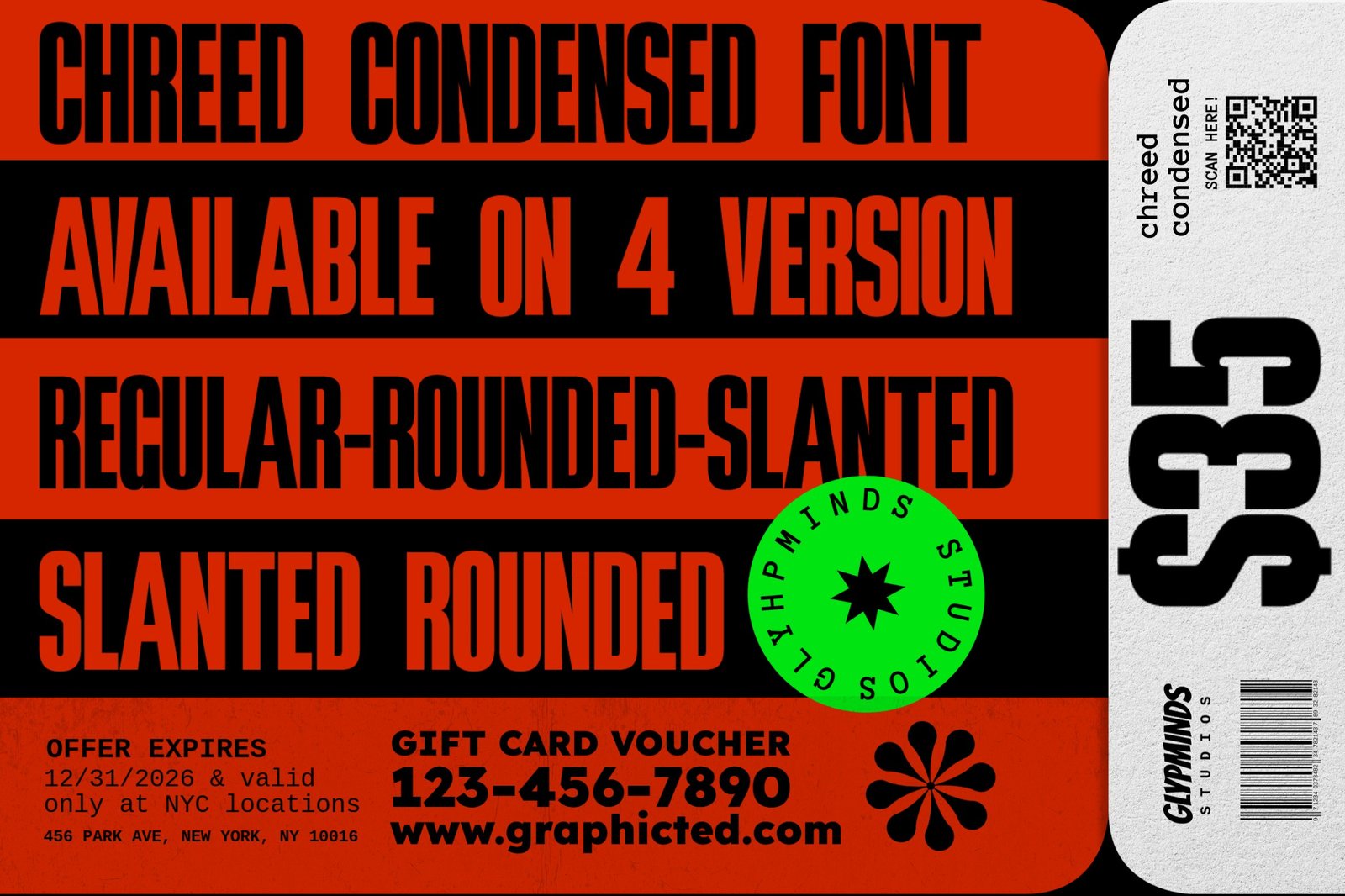 Chreed Font: 36 Dynamic Styles