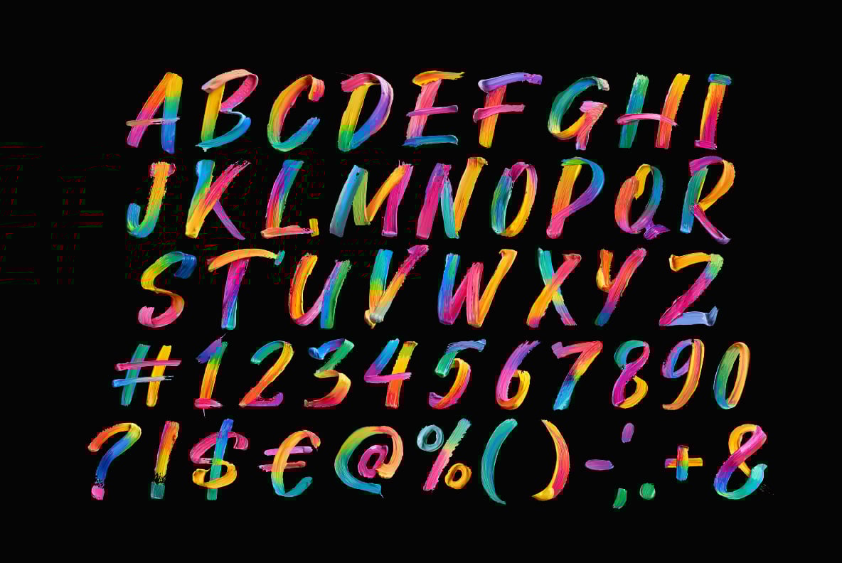 Rainbow Brush Font