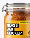 Clear Glass Jar with Meat Ragu Mockup