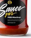 Glass Jar with Tomato Paste Mockup