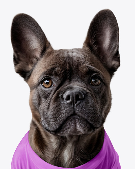 French Bulldog Wearing a T-Shirt Mockup