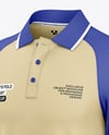 Men's Raglan Long Sleeve Polo Shirt Mockup - Half Side View