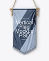 Vertical Flag With Metallic Pole Mockup