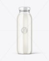 Clear Glass Bottle With Milk Mockup