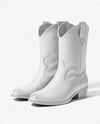 Pair of Women's Cowboy Boots Mockup