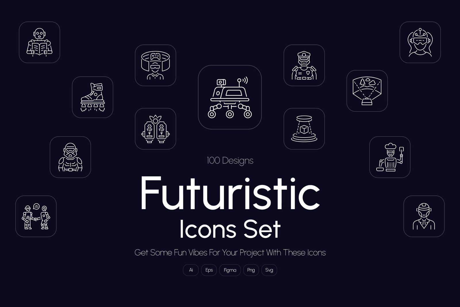 Futuristic Icon Art Set