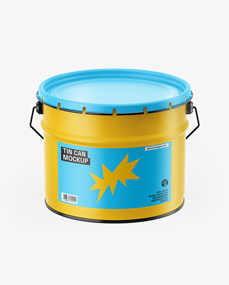 Matte Tin Can w/ Metallic Handle Mockup