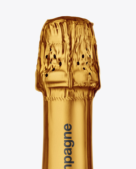 Green Glass Champagne Bottle Mockup