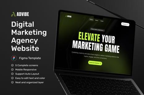 AdVibe - Digital Marketing Agency Website - UX & UI Kits