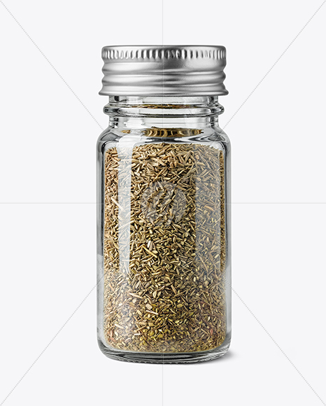 Glass Spice Jar with Thyme Mockup