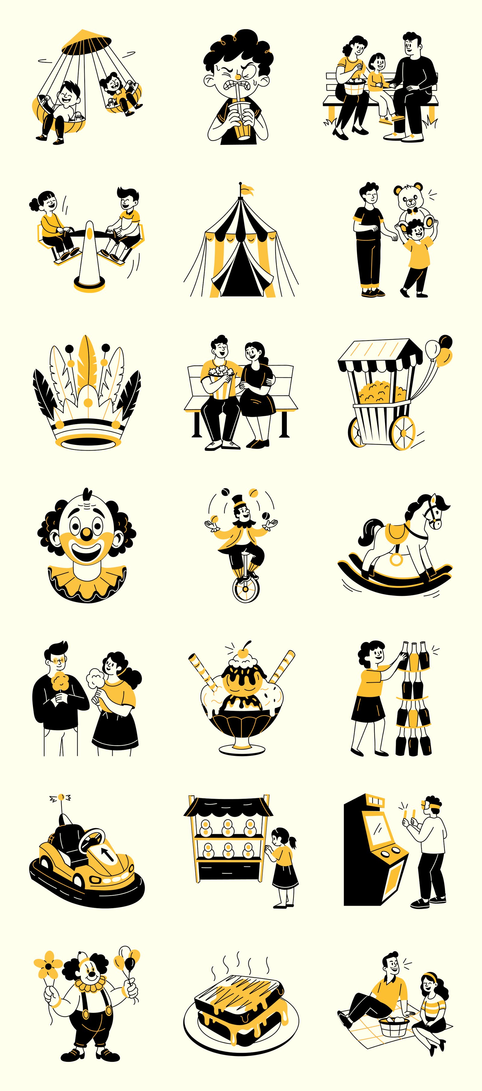 Amusement Park Drawing Set
