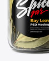 Glass Jar with Bay Leaves Mockup