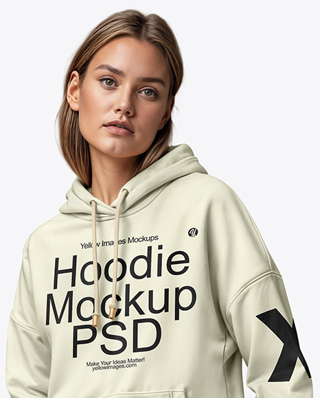 A Woman in a Hoodie Mockup