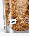 Clear Stand-Up Pouch w/ Granola Mockup
