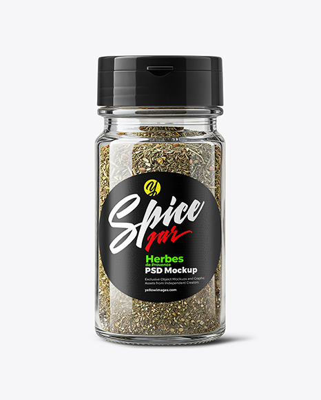 Glass Jar with Herbes de Provence Mockup