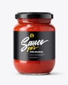 Glass Jar Filled Pizza Sauce Mockup